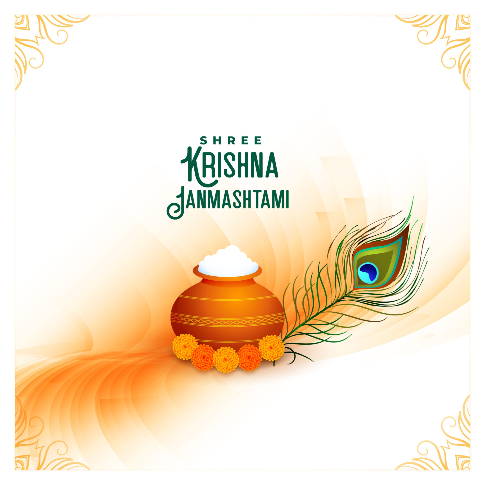 happy krishna janmashtami greeting background · EasyShiksha