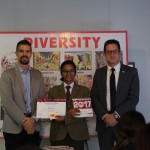 Paridhi Gupta with the officials of Canada High Commision with ther appreciation certificate.