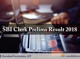 SBI ,Clerk, Prelims 2018, Exam Result
