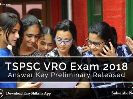 TSPSC VRO Exam 2018, Answer Key