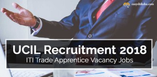 UCIL Recruitment 2018, UCIL ITI Apprentice Job