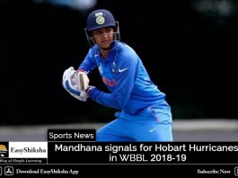 Mandhana signals for Hobart Hurricanes in WBBL 2018-19