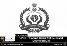 UPSC IFS, Admit Card