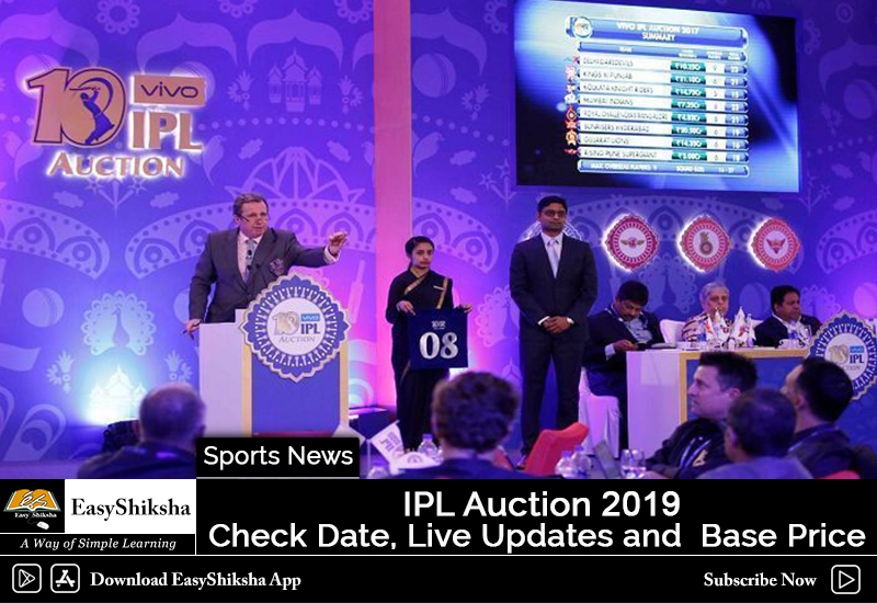 IPL Auction 2019: Check Date, Live Updates and Base Price