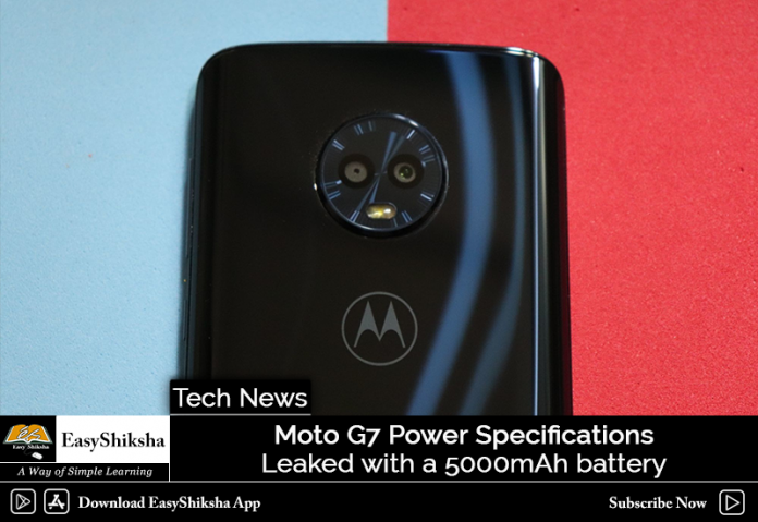 Moto G7 Power Specifications Leaked with a 5000mAh Battery