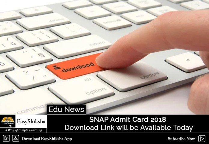 SNAP Admit Card 2018, SNAP Test 2018 2019