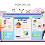 Headhunting online service or platform. Idea of business recruitment