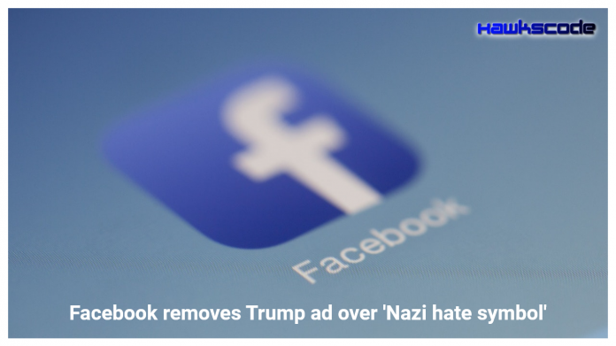 Facebook removes Trump ad over 'Nazi hate symbol'.