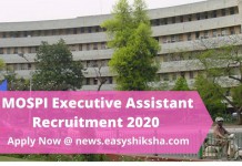 MOSPI Executive Assistant Recruitment 2020