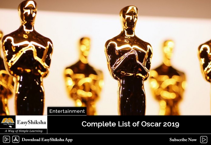 oscar 2019, winners list