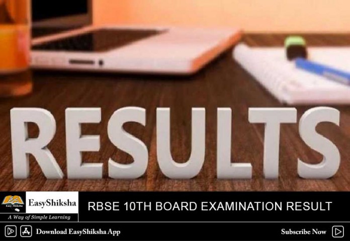 RBSE 10th Board Examination Result 2020