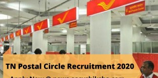 TN Postal Circle Recruitment 2020