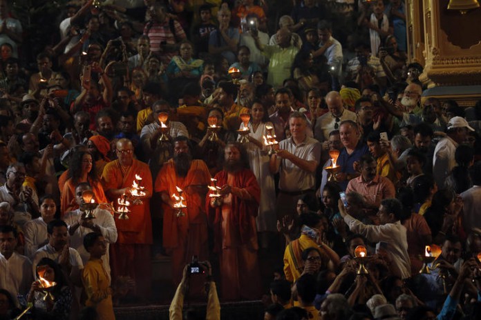 Ganga Aarti at Rishikesh, Gallagher, University Pittsburgh Chancellor