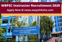WBPSC Instructor Recruitment